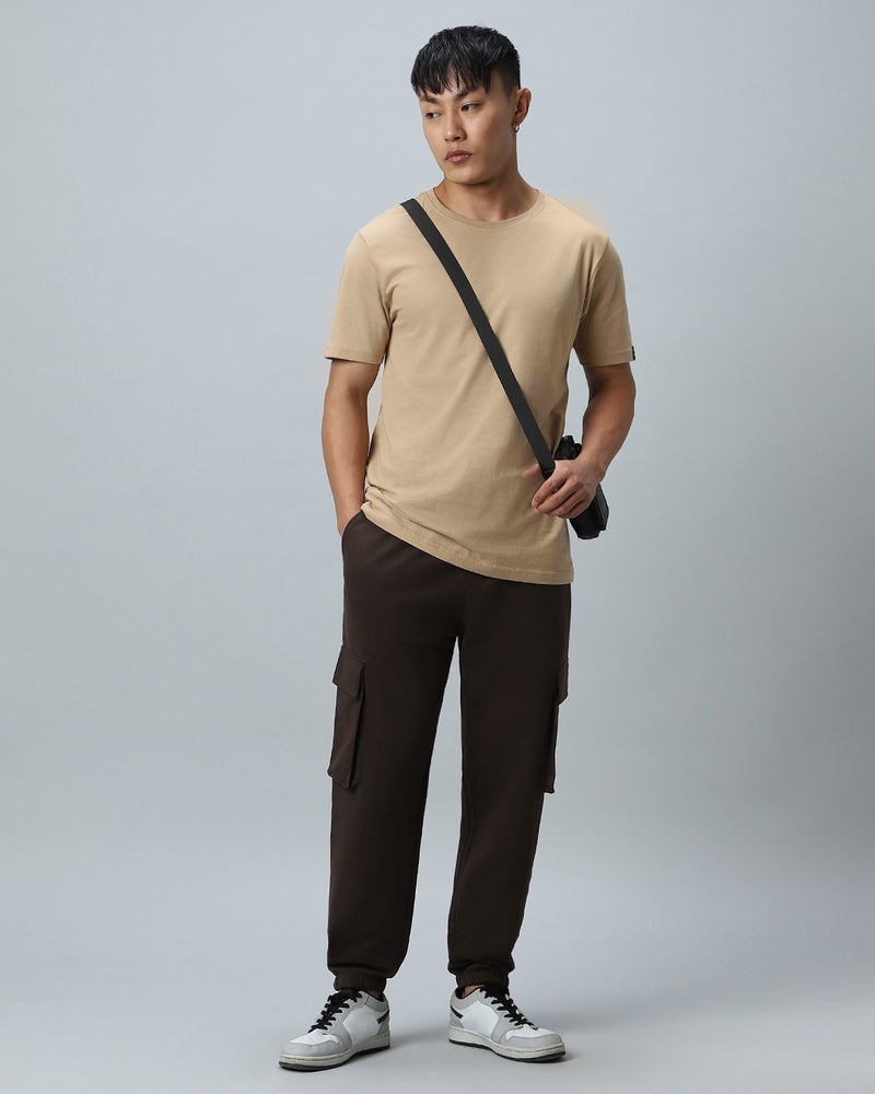 bewakoof Men's Brown Oversized Cargo Warm Joggers - Image 5
